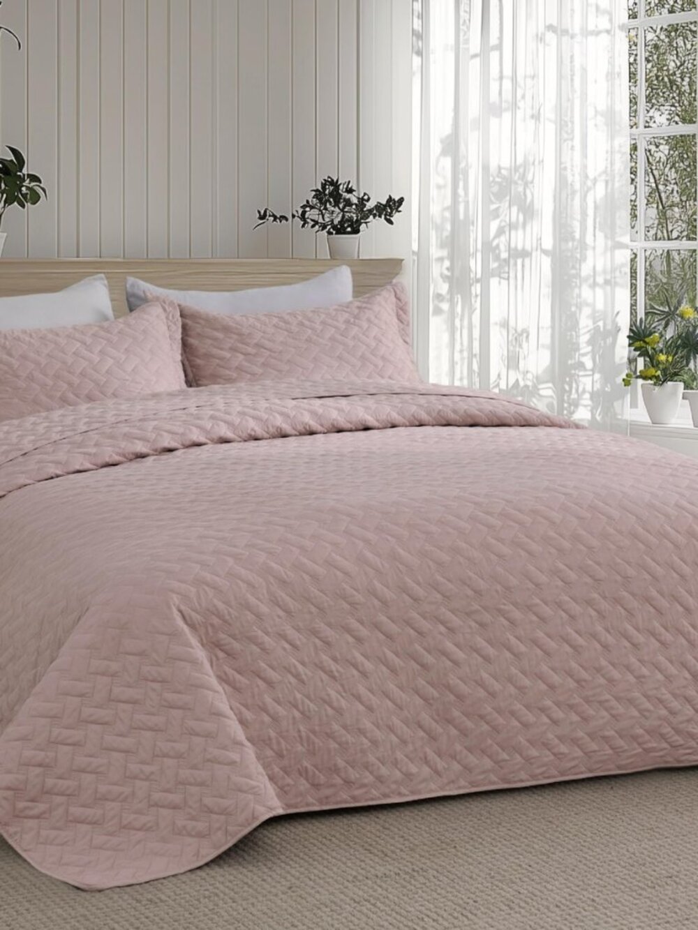 Quilts Queen Size, Lightweight Comforter Set, Dusty Rose Bedspread